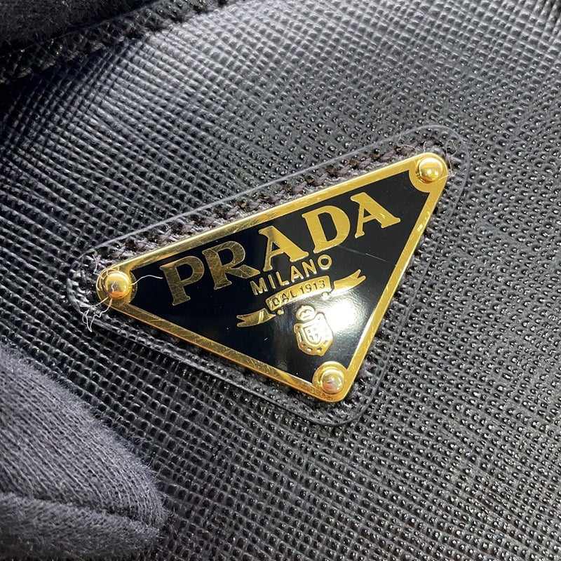 プラダ ハンドバッグ トライアングルロゴ レザー 1BA409 PRADA ２wayショルダー 黒