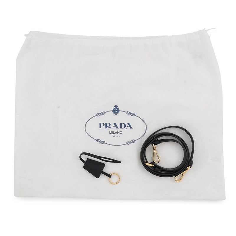 プラダ ハンドバッグ トライアングルロゴ レザー 1BA409 PRADA ２wayショルダー 黒