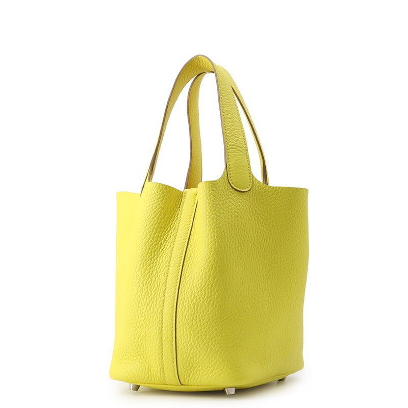 エルメス ハンドバッグ ピコタンロックPM ライム/シルバー金具 トリヨンクレマンス U刻印 HERMES トートバッグ