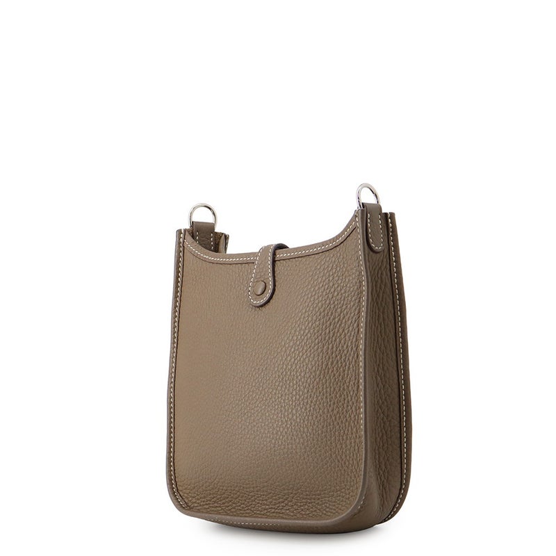 エルメス ショルダーバッグ エブリンTPM 111cm エトゥープ/ブルーインディゴ/シルバー金具 トリヨンクレマンス U刻印 HERMES Evelyne