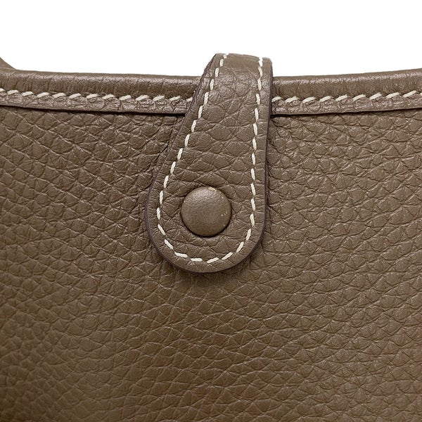 エルメス ショルダーバッグ エブリンTPM 111cm エトゥープ/ブルーインディゴ/シルバー金具 トリヨンクレマンス U刻印 HERMES Evelyne