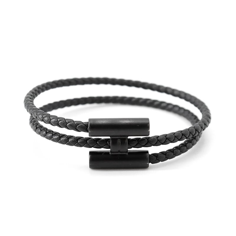 エルメス ブレスレット トゥルニ トレッセ ブラック/ブラック金具 スイフト HERMES アクセサリー メンズ 黒