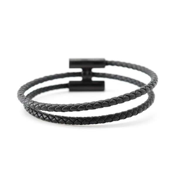 エルメス ブレスレット トゥルニ トレッセ ブラック/ブラック金具 スイフト HERMES アクセサリー メンズ 黒