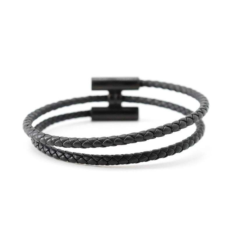 エルメス ブレスレット トゥルニ トレッセ ブラック/ブラック金具 スイフト HERMES アクセサリー メンズ 黒
