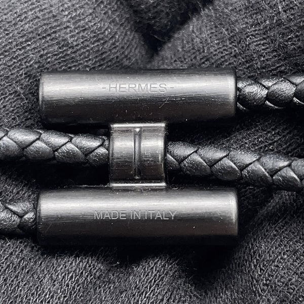 エルメス ブレスレット トゥルニ トレッセ ブラック/ブラック金具 スイフト HERMES アクセサリー メンズ 黒