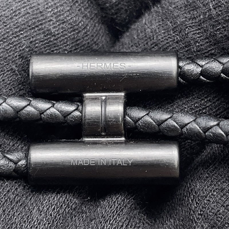 エルメス ブレスレット トゥルニ トレッセ ブラック/ブラック金具 スイフト HERMES アクセサリー メンズ 黒