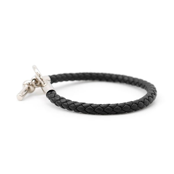 エルメス ブレスレット グレナン ブラック/シルバー金具 スイフト  HERMES アクセサリー メンズ 黒