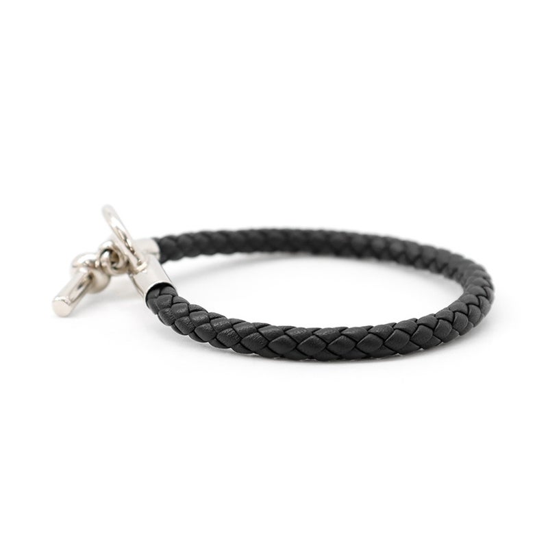 エルメス ブレスレット グレナン ブラック/シルバー金具 スイフト  HERMES アクセサリー メンズ 黒