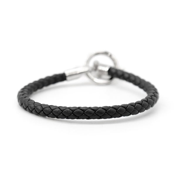 エルメス ブレスレット グレナン ブラック/シルバー金具 スイフト  HERMES アクセサリー メンズ 黒