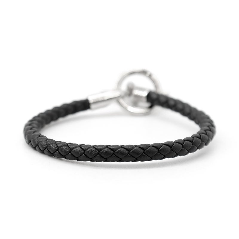 エルメス ブレスレット グレナン ブラック/シルバー金具 スイフト  HERMES アクセサリー メンズ 黒