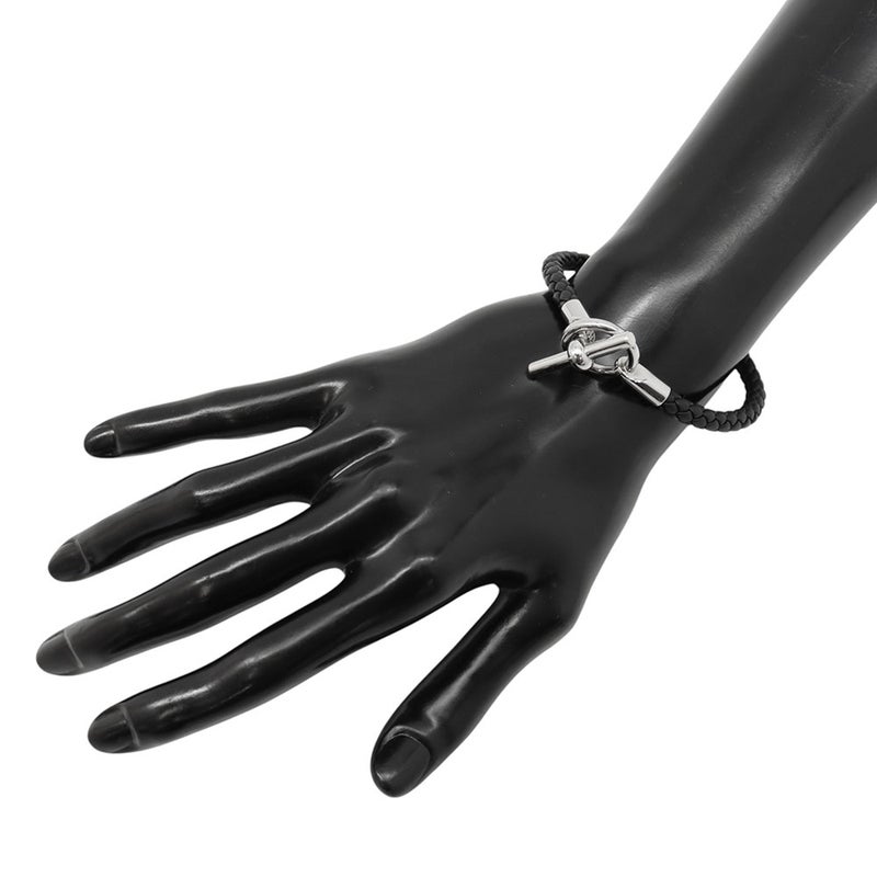 エルメス ブレスレット グレナン ブラック/シルバー金具 スイフト  HERMES アクセサリー メンズ 黒