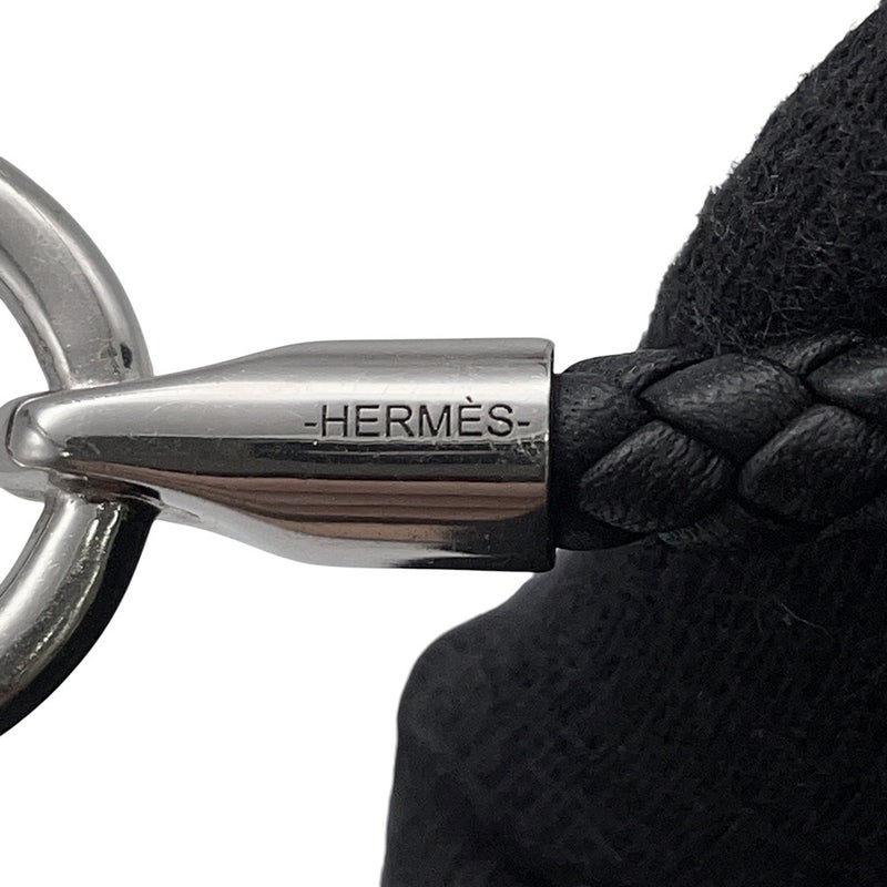 エルメス ブレスレット グレナン ブラック/シルバー金具 スイフト  HERMES アクセサリー メンズ 黒