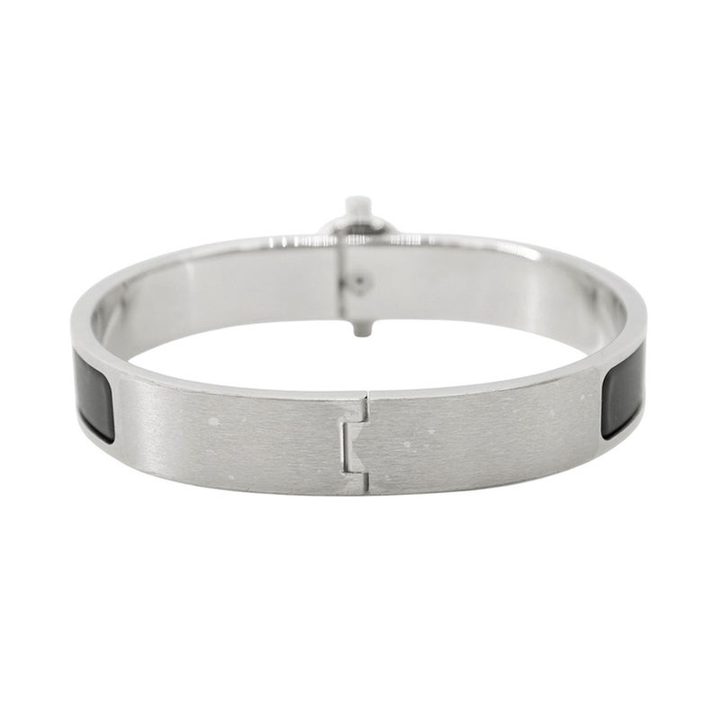 エルメス ブレスレット クリック グレナン ブラック/シルバー金具 HERMES メンズ 黒