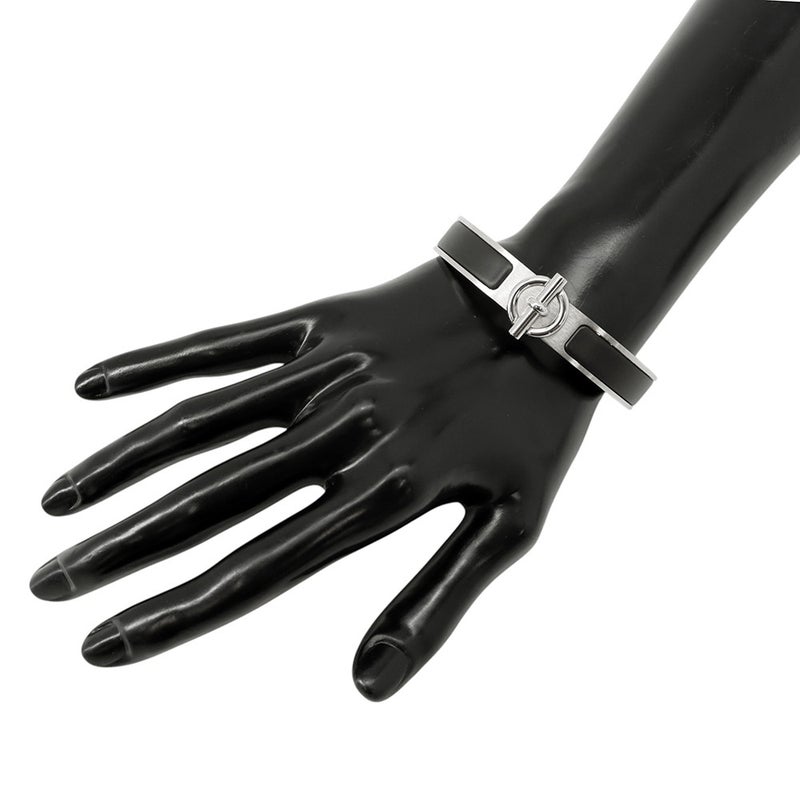 エルメス ブレスレット クリック グレナン ブラック/シルバー金具 HERMES メンズ 黒
