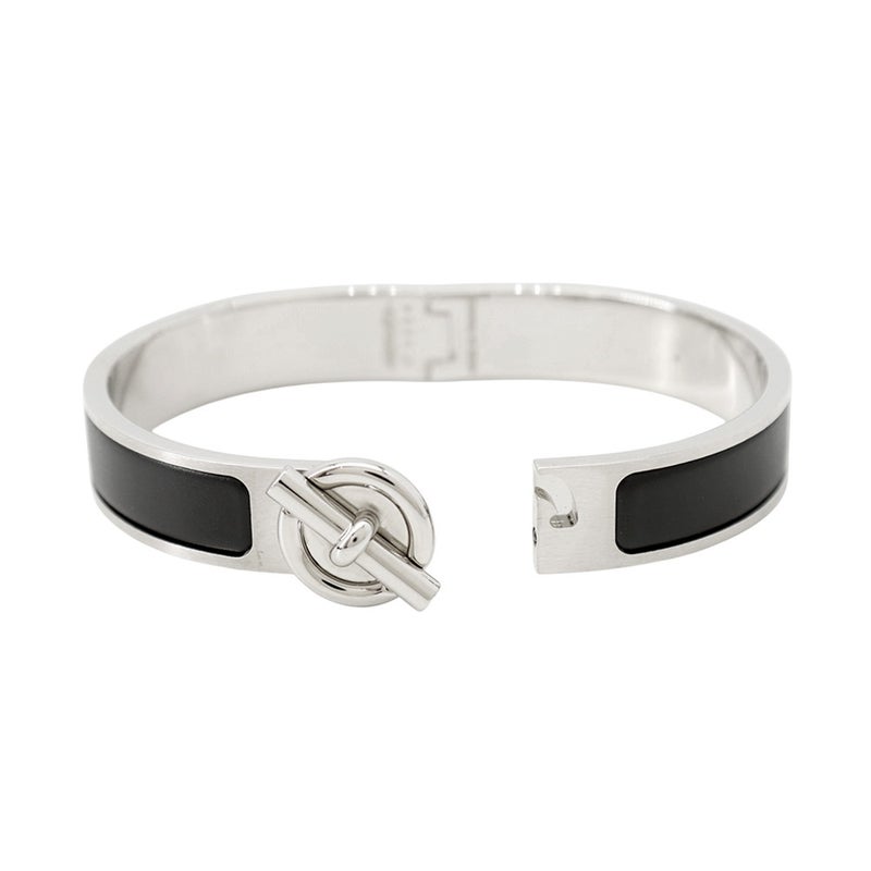 エルメス ブレスレット クリック グレナン ブラック/シルバー金具 HERMES メンズ 黒