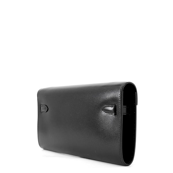 エルメス ケリーウォレット ロング トゥーゴー ブラック/ゴールド金具 ボックスカーフ W刻印 財布 黒