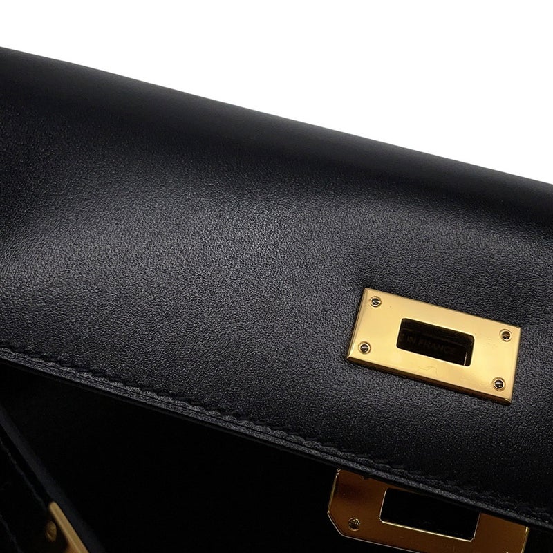 エルメス ケリーウォレット ロング トゥーゴー ブラック/ゴールド金具 ボックスカーフ W刻印 財布 黒