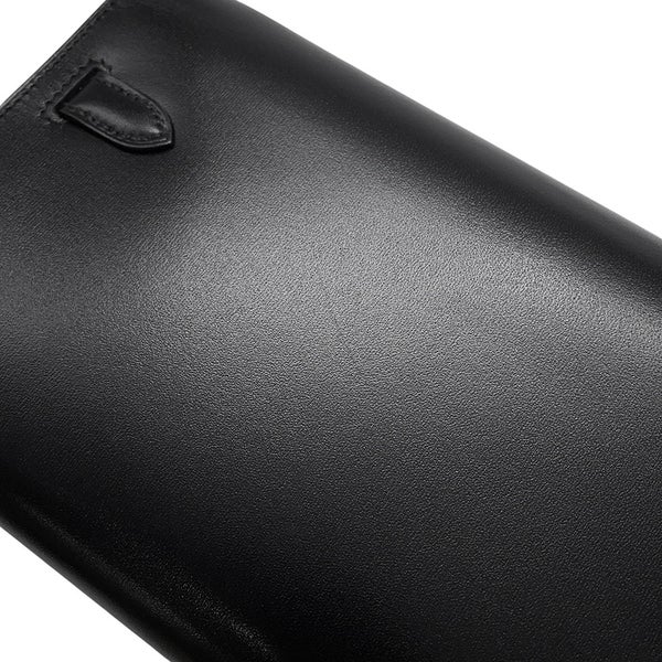 エルメス ケリーウォレット ロング トゥーゴー ブラック/ゴールド金具 ボックスカーフ W刻印 財布 黒