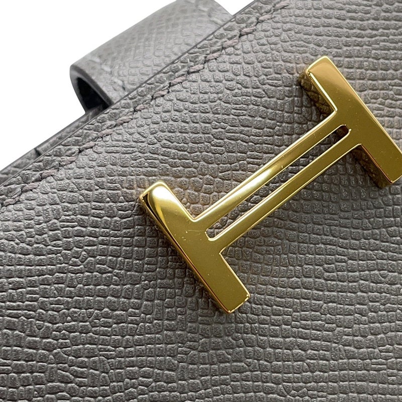 エルメス 二つ折り財布 ベアンコンパクト グリメイヤー/ゴールド金具 ヴォーマダム K刻印 財布