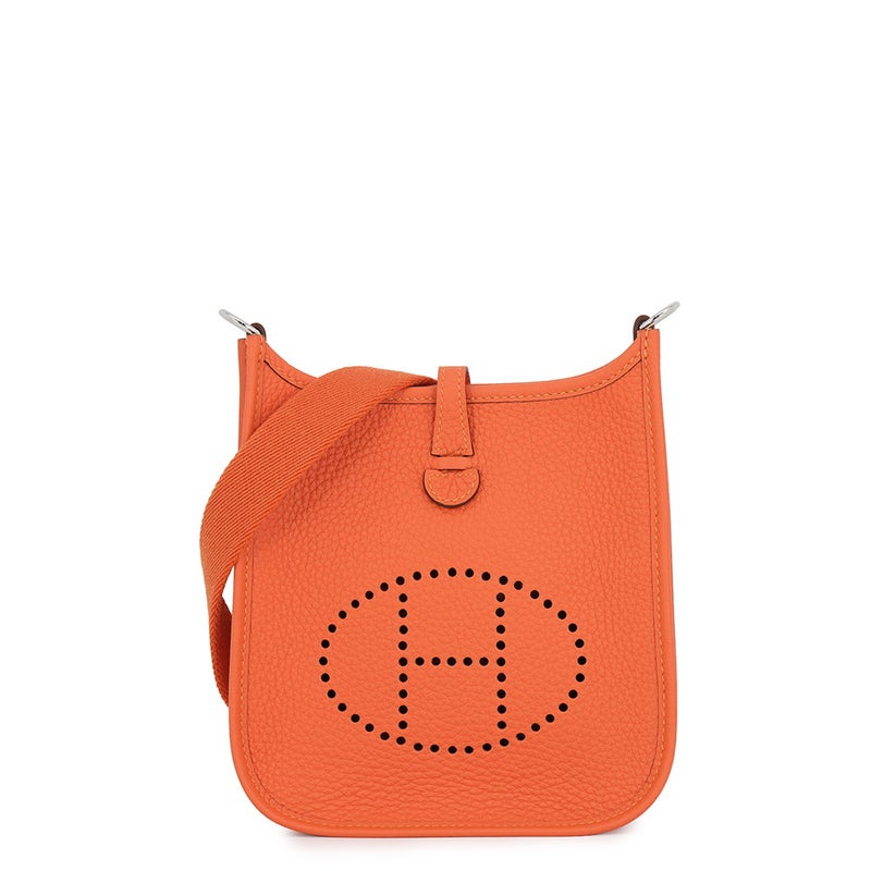エルメス ショルダーバッグ エブリンTPM 111cm オレンジ/シルバー金具 トリヨンクレマンス G刻印 HERMES Evelyne