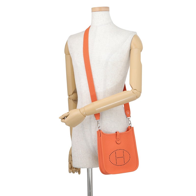 エルメス ショルダーバッグ エブリンTPM 111cm オレンジ/シルバー金具 トリヨンクレマンス G刻印 HERMES Evelyne
