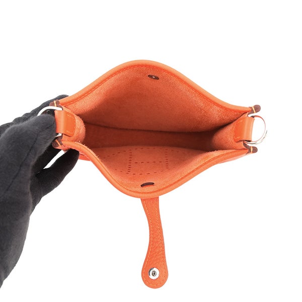 エルメス ショルダーバッグ エブリンTPM 111cm オレンジ/シルバー金具 トリヨンクレマンス G刻印 HERMES Evelyne