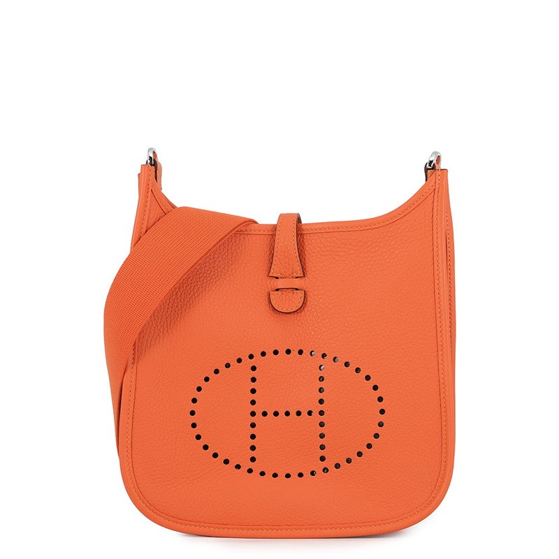 エルメス ショルダーバッグ エブリン3 23 オレンジ/シルバー金具 トリヨンクレマンス G刻印 HERMES Evelyne
