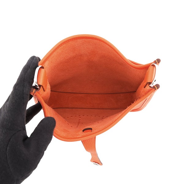 エルメス ショルダーバッグ エブリン3 23 オレンジ/シルバー金具 トリヨンクレマンス G刻印 HERMES Evelyne