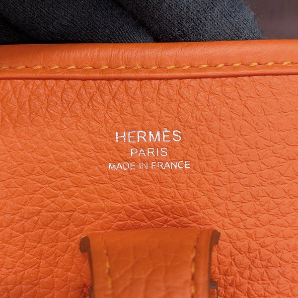 エルメス ショルダーバッグ エブリン3 23 オレンジ/シルバー金具 トリヨンクレマンス G刻印 HERMES Evelyne