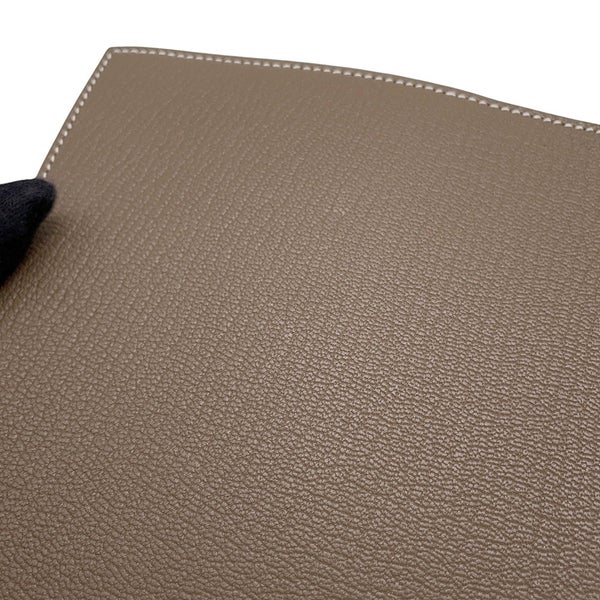 エルメス 手帳カバー グローブ トロッター エトゥープ/シルバー金具 シェブルミゾル W刻印 カバー