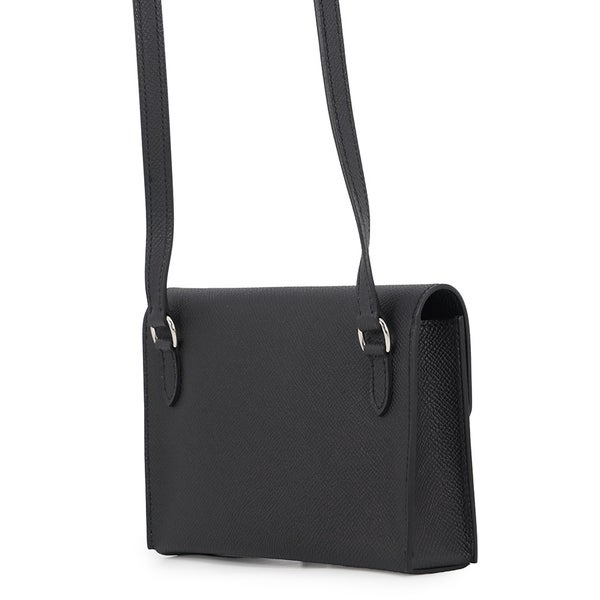 エルメス ショルダーウォレット ナップ トゥーゴー ブラック/シルバー金具/ラッカー金具 エプソン K刻印 財布 黒