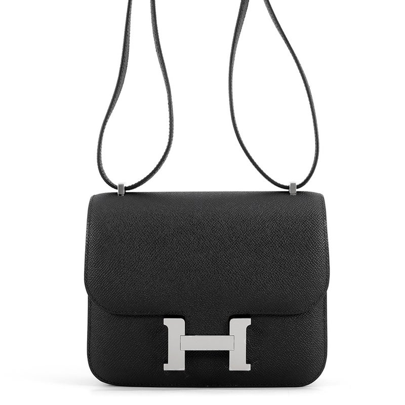 エルメス ショルダーバッグ ミニ コンスタンス3 ミロワール ブラック/シルバー金具 エプソン G刻印 HERMES 黒