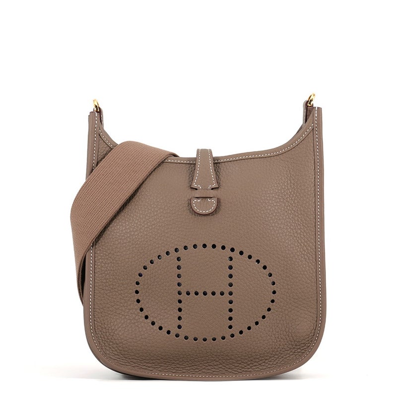 エルメス ショルダーバッグ エブリン3 23 エトゥープ/ゴールド金具 トリヨンクレマンス G刻印 HERMES Evelyne