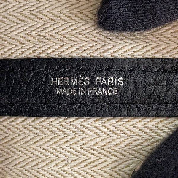 エルメス トートバッグ ネオ・ガーデン 23 ガーデンパーティ ブラック/シルバー金具 ネゴンダ G刻印 HERMES 黒