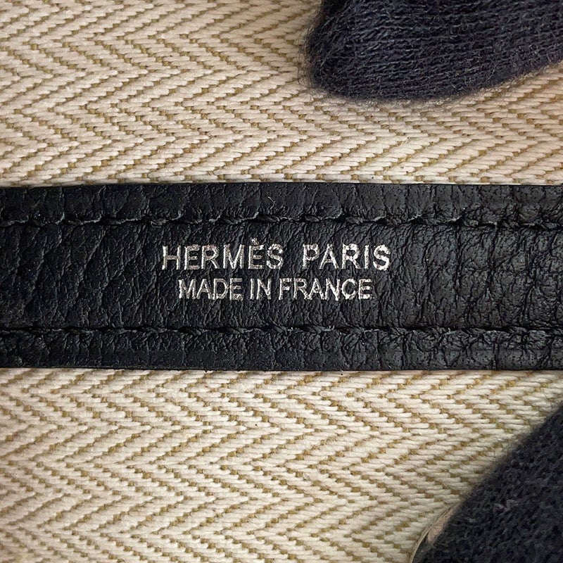 エルメス トートバッグ ネオ・ガーデン 23 ガーデンパーティ ブラック/シルバー金具 ネゴンダ G刻印 HERMES 黒