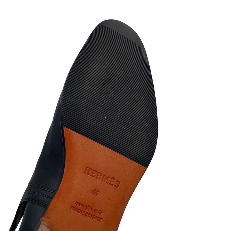 エルメス ショートブーツ フォーチュン カーフレザー メンズサイズ41 HERMES 靴 黒