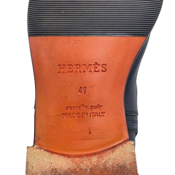 エルメス ショートブーツ フォーチュン カーフレザー メンズサイズ41 HERMES 靴 黒