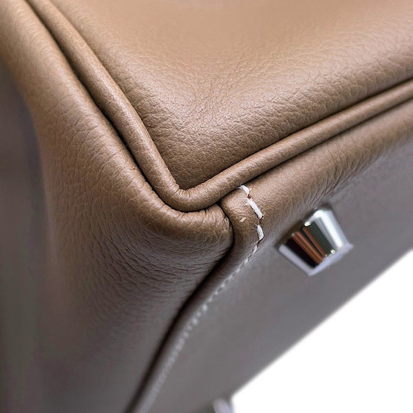 エルメス ハンドバッグ ケリー28 内縫い エトゥープ/シルバー金具 エバーカラー G刻印 HERMES Kelly 2wayバッグ