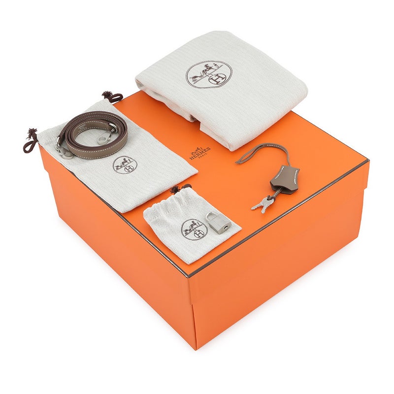 エルメス ハンドバッグ ケリー28 内縫い エトゥープ/シルバー金具 エバーカラー G刻印 HERMES Kelly 2wayバッグ