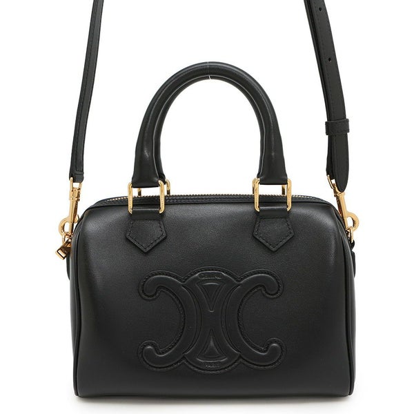 セリーヌ ハンドバッグ トリオンフ スモール ボストン カーフレザー 113773 2way 黒