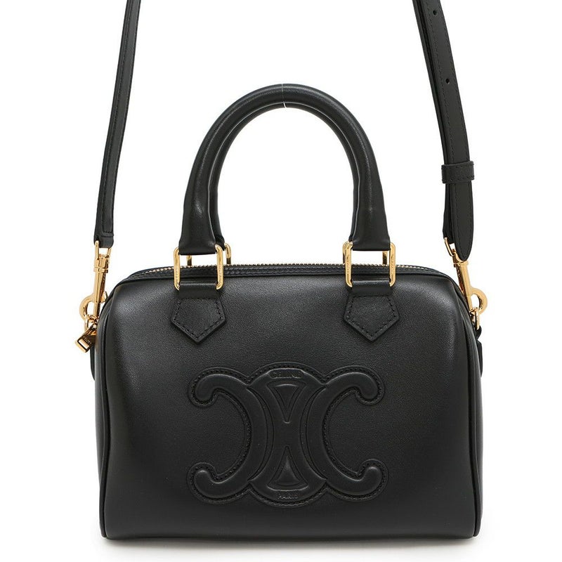 セリーヌ ハンドバッグ トリオンフ スモール ボストン カーフレザー 113773 2way 黒