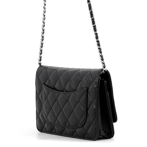 シャネル チェーンウォレット クラシック マトラッセ ココマーク キャビアスキン AP0250 CHANEL 黒 財布