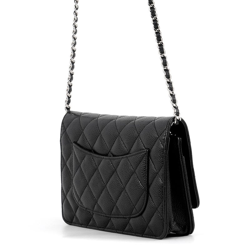 シャネル チェーンウォレット クラシック マトラッセ ココマーク キャビアスキン AP0250 CHANEL 黒 財布