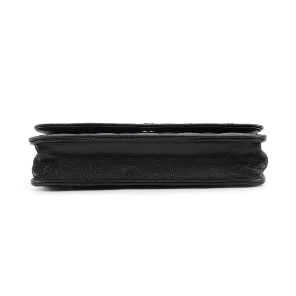シャネル チェーンウォレット クラシック マトラッセ ココマーク キャビアスキン AP0250 CHANEL 黒 財布