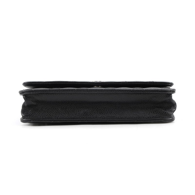 シャネル チェーンウォレット クラシック マトラッセ ココマーク キャビアスキン AP0250 CHANEL 黒 財布