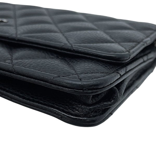 シャネル チェーンウォレット クラシック マトラッセ ココマーク キャビアスキン AP0250 CHANEL 黒 財布