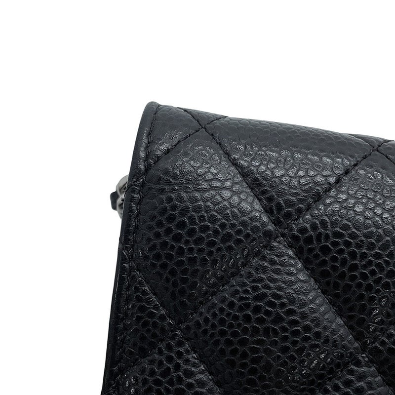 シャネル チェーンウォレット クラシック マトラッセ ココマーク キャビアスキン AP0250 CHANEL 黒 財布
