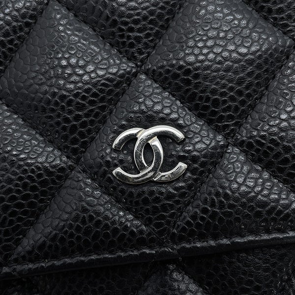 シャネル チェーンウォレット クラシック マトラッセ ココマーク キャビアスキン AP0250 CHANEL 黒 財布