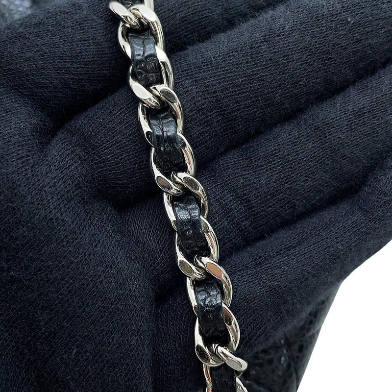 シャネル チェーンウォレット クラシック マトラッセ ココマーク キャビアスキン AP0250 CHANEL 黒 財布