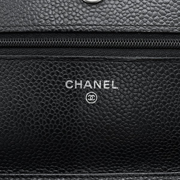 シャネル チェーンウォレット クラシック マトラッセ ココマーク キャビアスキン AP0250 CHANEL 黒 財布